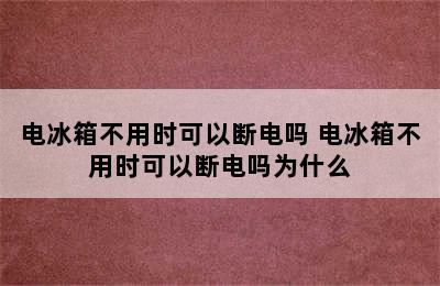 电冰箱不用时可以断电吗 电冰箱不用时可以断电吗为什么